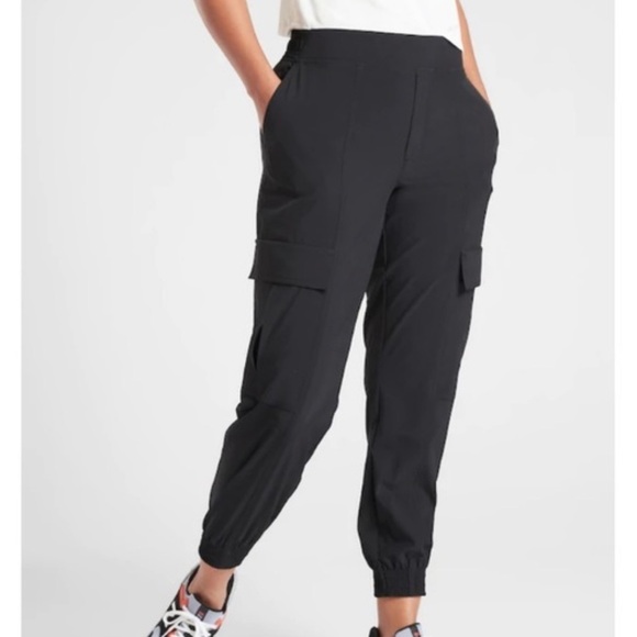 Athleta Chelsea Black Utility Joggers Size 10 - Picture 1 of 5